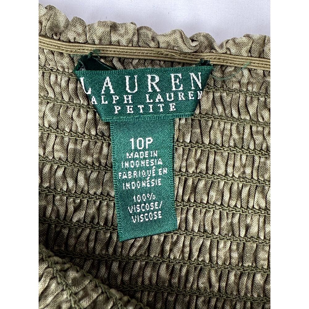 Ralph Lauren Petites Women's Green Patterned Viscose Skirt Size 10P - Picture 3 of 9